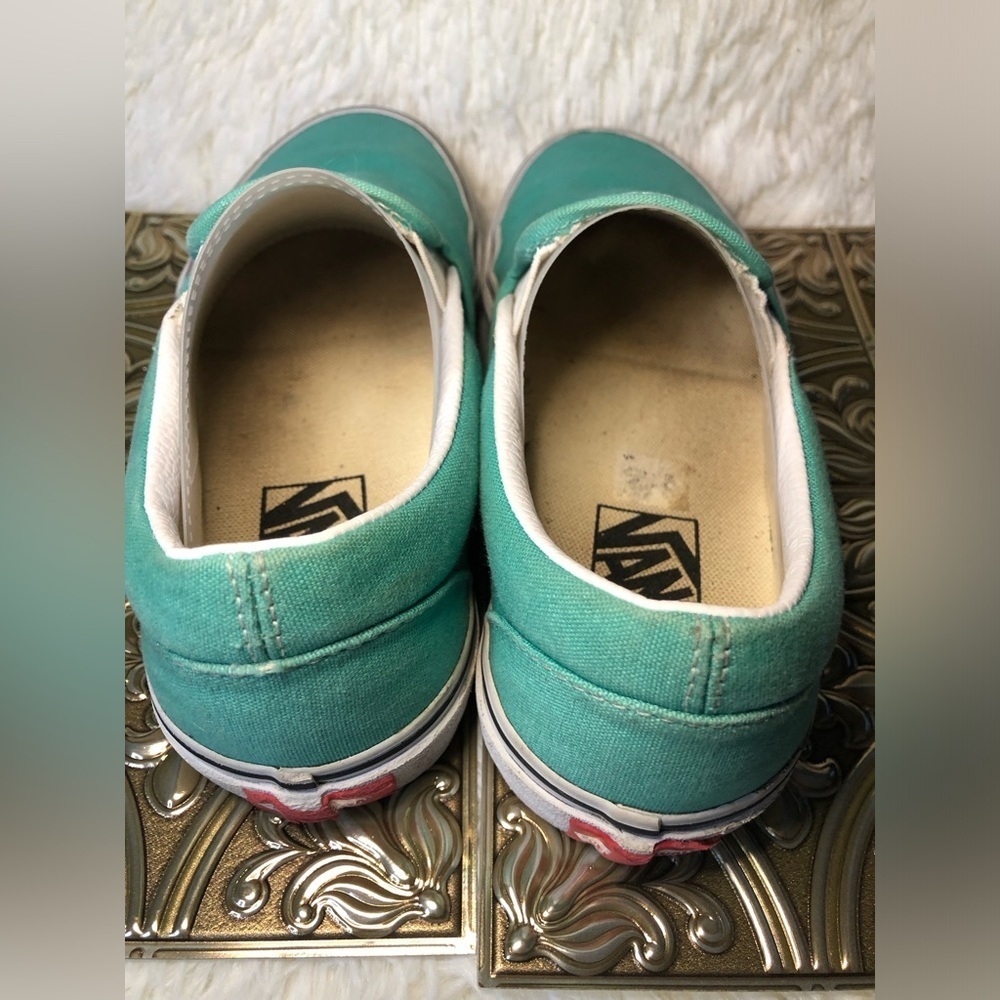 Women’s Teal Slip-On Sneakers size 6.5 Men’s 5 - Picture 8 of 16